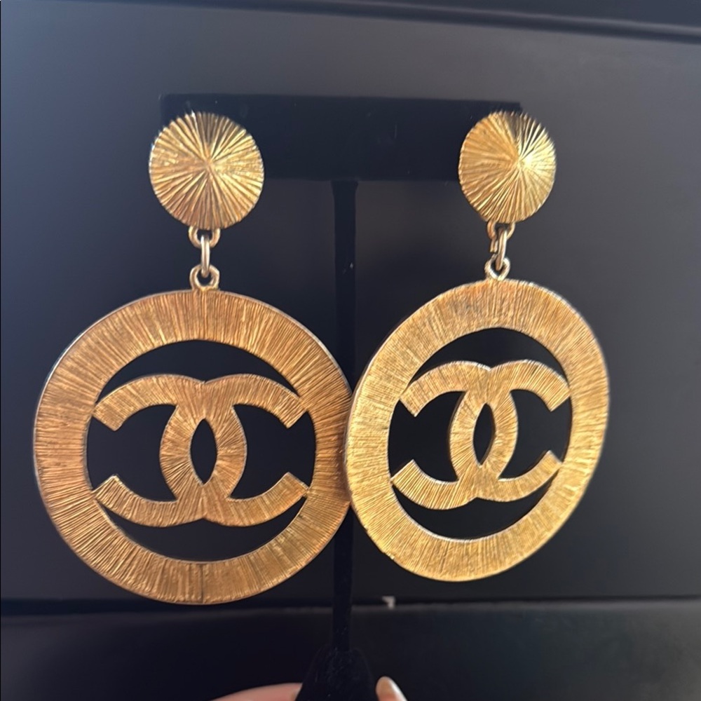 🌟 VERY RARE Vintage CHANEL CC Earrings 1990s Karl Lagerfeld Era  Made in France